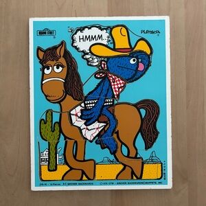 Vintage 1976 Playskool Sesame Street 10 Piece Grover Puzzle Pre-owned. Complete